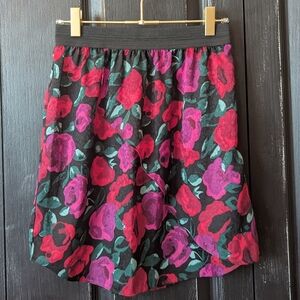 Kimchi Blue Floral Skirt - Black, Pink, and Red